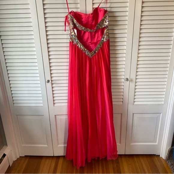 Colors Dress | NWT Bright Pink Sparkle Gem Dress | Size 12 - Picture 3 of 10